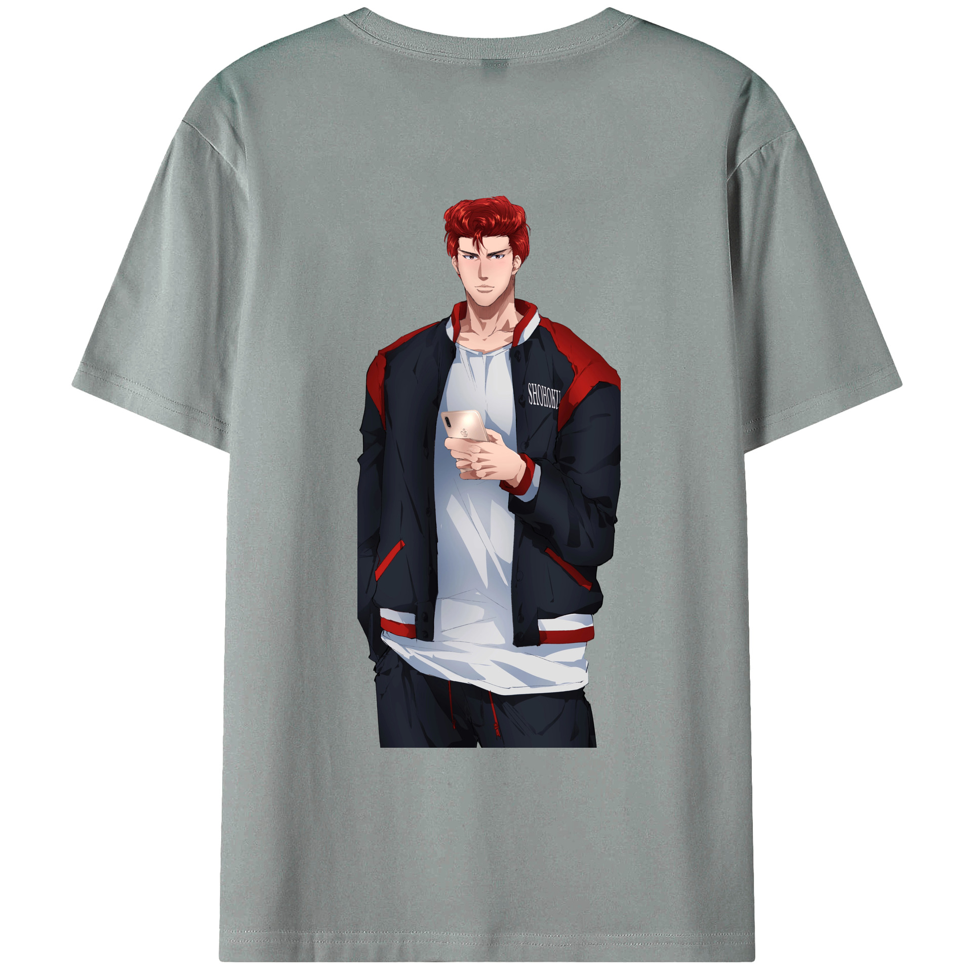 （画像用） SLAM DUNK／スラムダンク 綿100％ メンズ半袖Tシャツ（バックプリント） 通気性